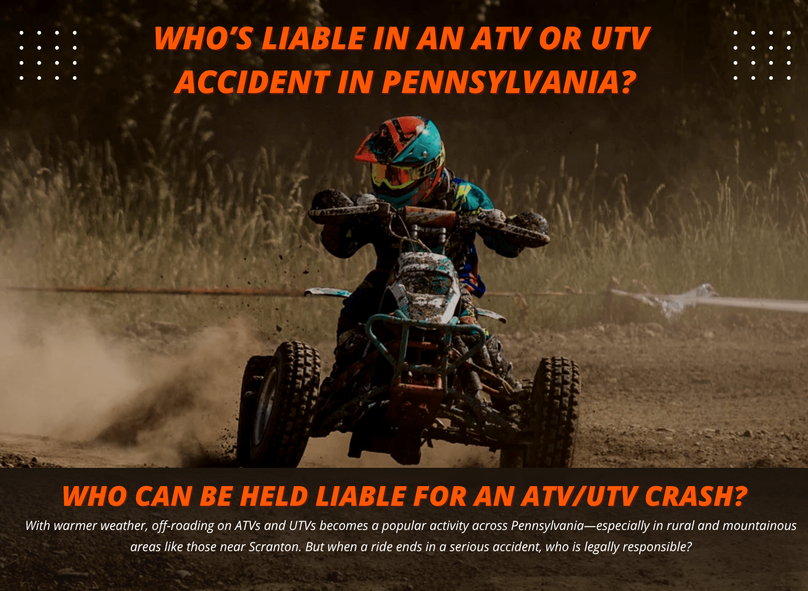 Who’s Liable in an ATV or UTV Accident in Pennsylvania