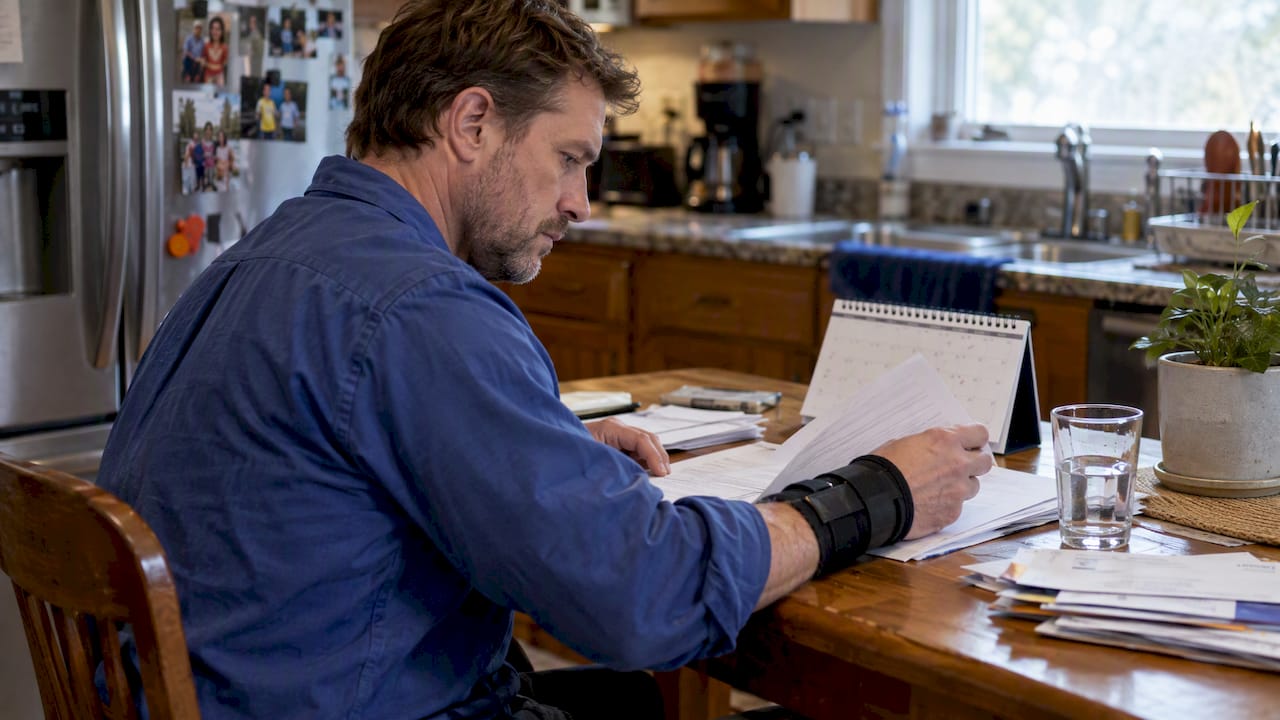 Injured resident reviewing claim deadlines at home