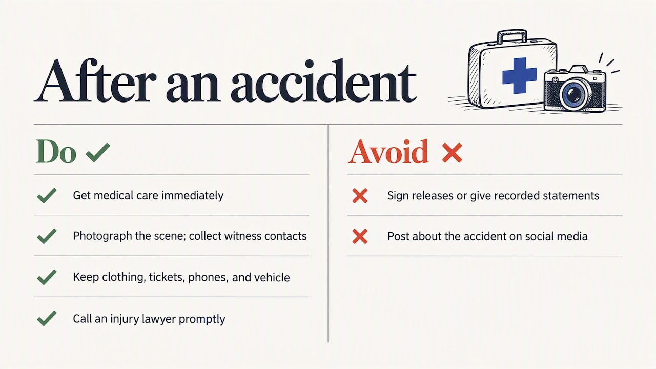What to do after a train accident — overview diagram